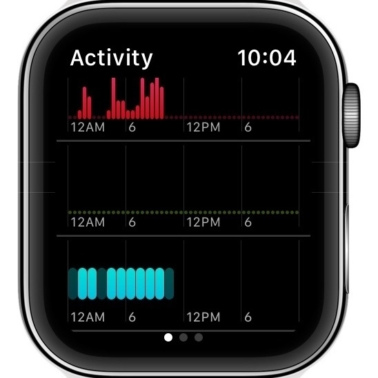 screenshot of Apple Watch activity data