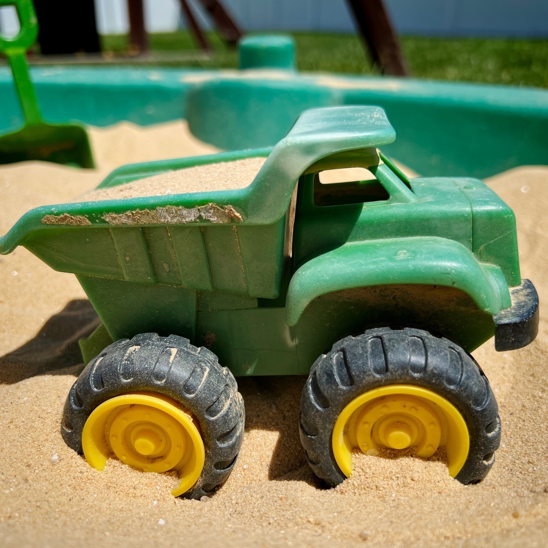toy truck in the sand
